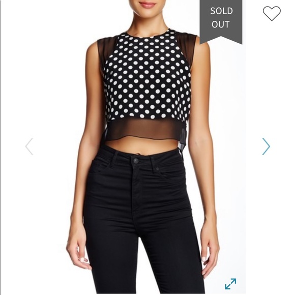 Elizabeth and James Enno Polka Dot Silk Crop Top - Picture 5 of 10